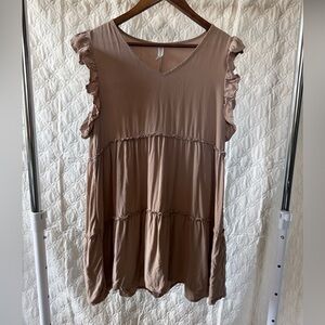 Zenana mauve tiered mini dress